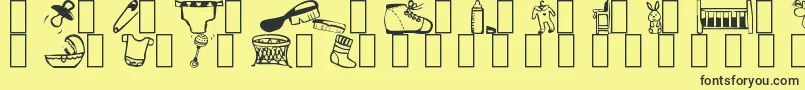 Fonte Baby – fontes pretas em um fundo amarelo
