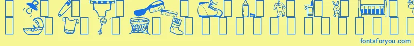 Weitere Informationen zur Baby-Schriftart Baby-Schriftart – Blaue Schriften auf gelbem Hintergrund