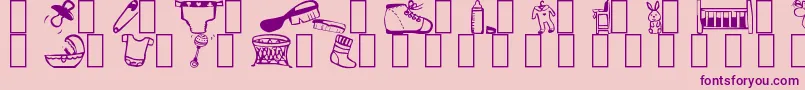 Baby Font – Purple Fonts on Pink Background