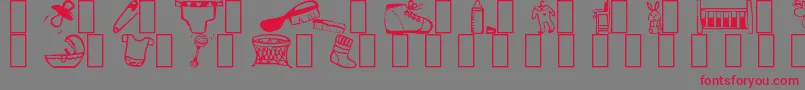 Baby Font – Red Fonts on Gray Background