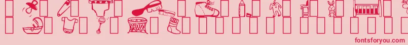 fuente Baby – Fuentes Rojas Sobre Fondo Rosa