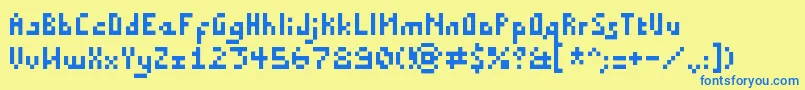 Draconianpixelsminimal Font – Blue Fonts on Yellow Background