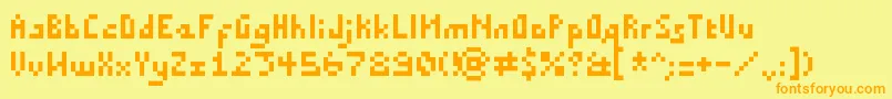 Draconianpixelsminimal Font – Orange Fonts on Yellow Background