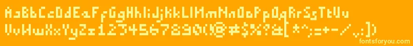 フォントDraconianpixelsminimal – オレンジの背景に黄色の文字