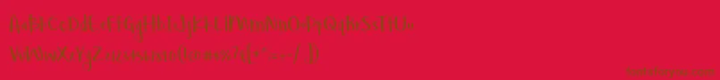 Saiba mais sobre a fonte BmdLovegood Fonte BmdLovegood – fontes marrons em um fundo vermelho