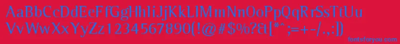 Leftistmonoserif Font – Blue Fonts on Red Background