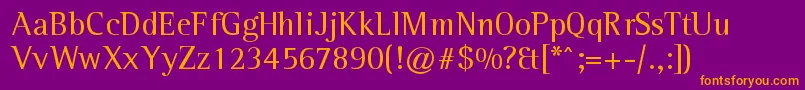 Leftistmonoserif Font – Orange Fonts on Purple Background