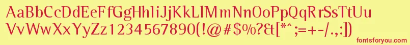 Leftistmonoserif Font – Red Fonts on Yellow Background