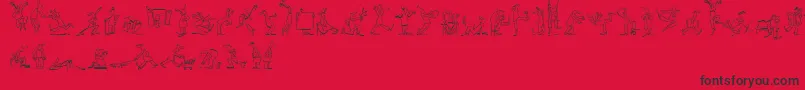 フォントMaennekenLtOutline – 赤い背景に黒い文字