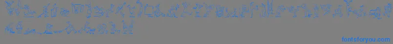 MaennekenLtOutline Font – Blue Fonts on Gray Background