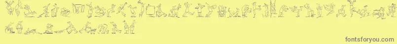 Fonte MaennekenLtOutline – fontes cinzas em um fundo amarelo