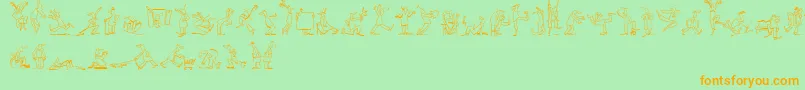 MaennekenLtOutline Font – Orange Fonts on Green Background