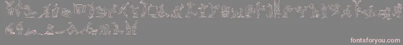 フォントMaennekenLtOutline – 灰色の背景にピンクのフォント
