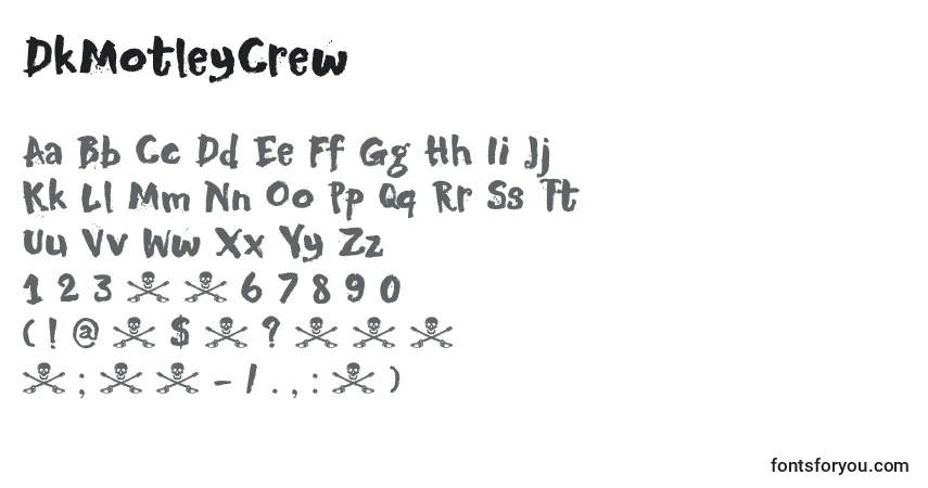 A fonte DkMotleyCrew – alfabeto, números, caracteres especiais