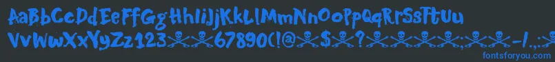 Czcionka DkMotleyCrew – niebieskie czcionki na czarnym tle