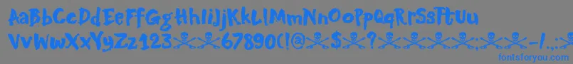 Fonte DkMotleyCrew – fontes azuis em um fundo cinza