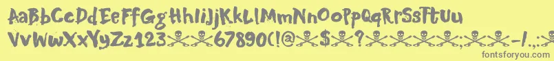 DkMotleyCrew Font – Gray Fonts on Yellow Background