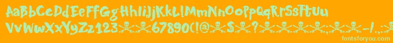 DkMotleyCrew Font – Green Fonts on Orange Background