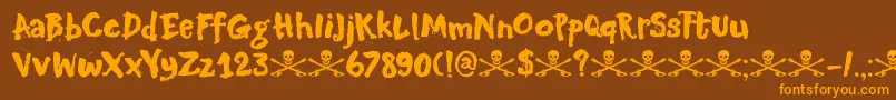 DkMotleyCrew Font – Orange Fonts on Brown Background