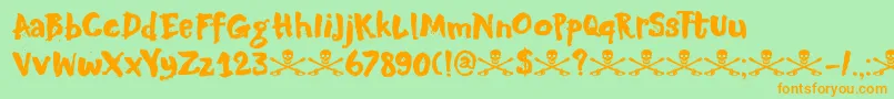 DkMotleyCrew Font – Orange Fonts on Green Background