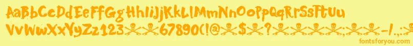 DkMotleyCrew Font – Orange Fonts on Yellow Background