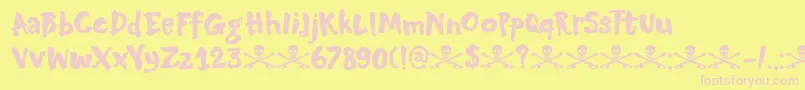 DkMotleyCrew Font – Pink Fonts on Yellow Background