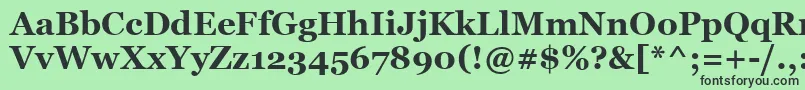 フォントVaniBold – 緑の背景に黒い文字