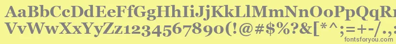 フォントVaniBold – 黄色の背景に灰色の文字