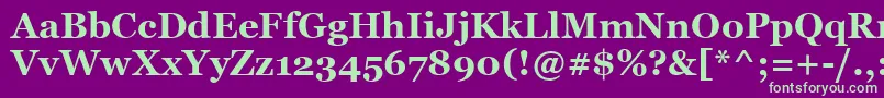 VaniBold Font – Green Fonts on Purple Background