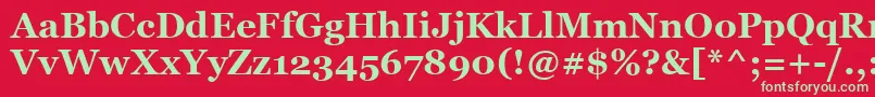 VaniBold Font – Green Fonts on Red Background