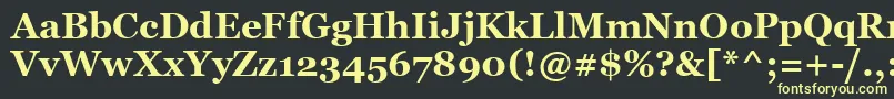 フォントVaniBold – 黒い背景に黄色の文字