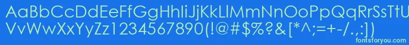 Gothic0 Font – Green Fonts on Blue Background