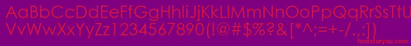 フォントGothic0 – 紫の背景に赤い文字