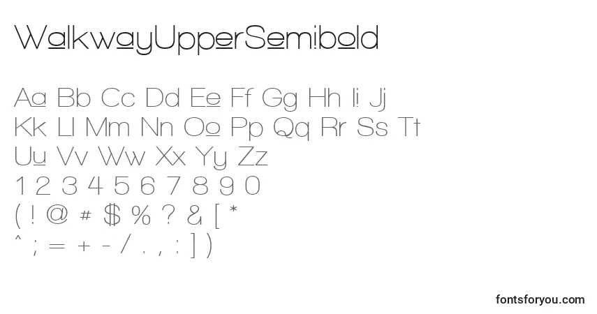 Czcionka WalkwayUpperSemibold – alfabet, cyfry, specjalne znaki