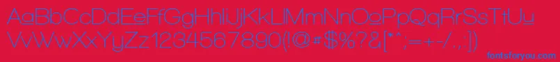 WalkwayUpperSemibold-Schriftart – Blaue Schriften auf rotem Hintergrund