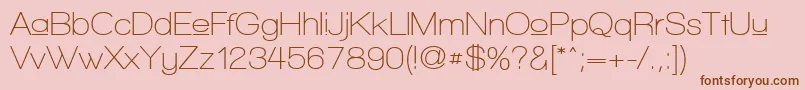 WalkwayUpperSemibold-Schriftart – Braune Schriften auf rosa Hintergrund