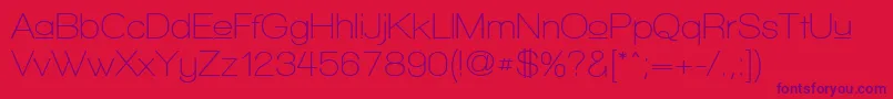 WalkwayUpperSemibold-Schriftart – Violette Schriften auf rotem Hintergrund