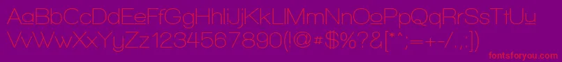 WalkwayUpperSemibold-fontti – punaiset fontit violetilla taustalla