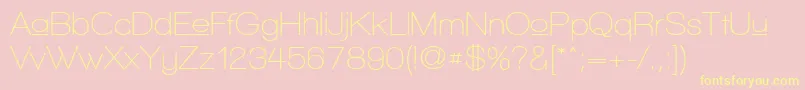 WalkwayUpperSemibold-fontti – keltaiset fontit vaaleanpunaisella taustalla