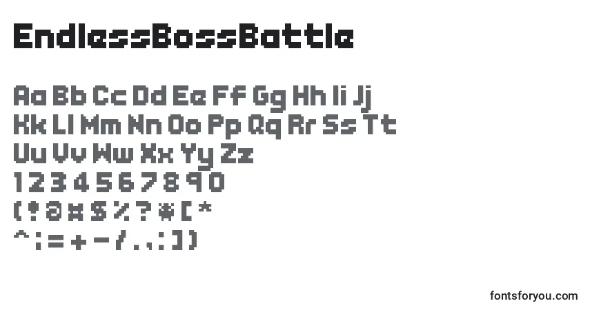 Schriftart EndlessBossBattle – Alphabet, Zahlen, spezielle Symbole