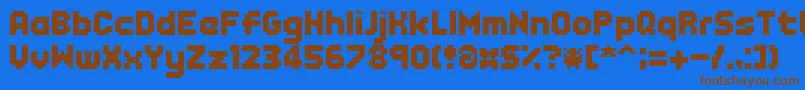 EndlessBossBattle Font – Brown Fonts on Blue Background
