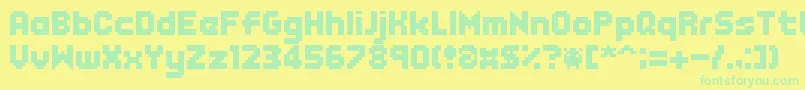 EndlessBossBattle Font – Green Fonts on Yellow Background