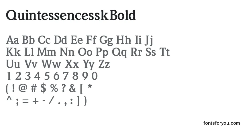 Schriftart QuintessencesskBold – Alphabet, Zahlen, spezielle Symbole
