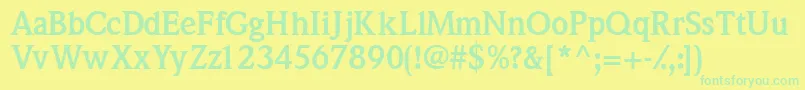 QuintessencesskBold Font – Green Fonts on Yellow Background