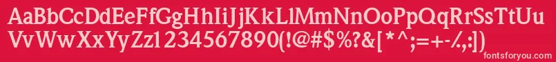 QuintessencesskBold Font – Pink Fonts on Red Background