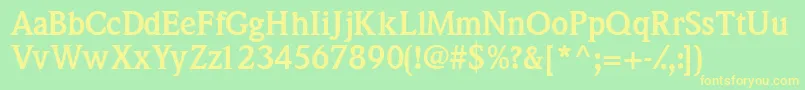 QuintessencesskBold Font – Yellow Fonts on Green Background