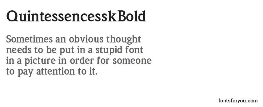 Review of the QuintessencesskBold Font