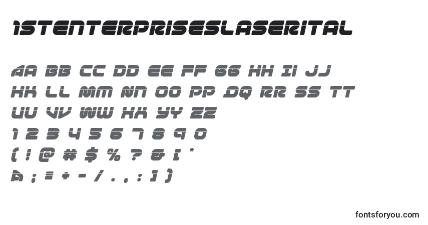 Schriftart 1stenterpriseslaserital – Alphabet, Zahlen, spezielle Symbole