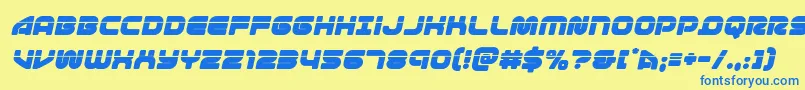 フォント1stenterpriseslaserital – 青い文字が黄色の背景にあります。