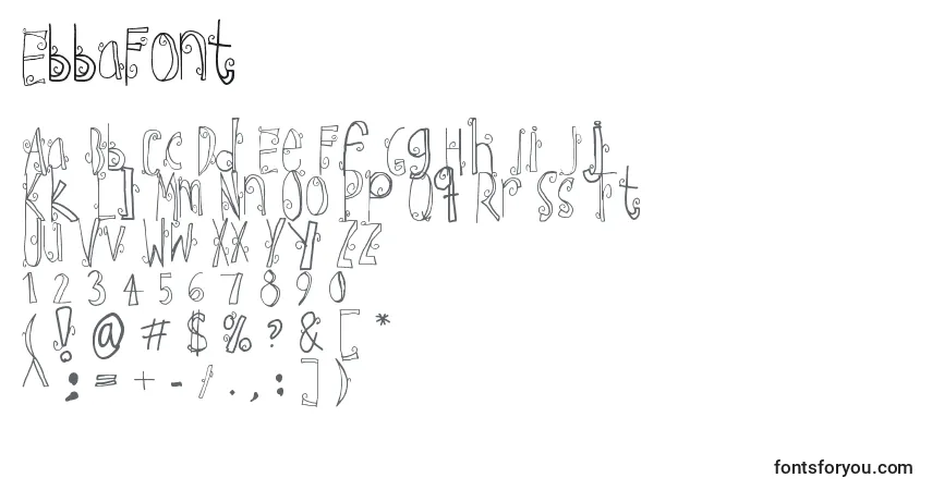 A fonte EbbaFont – alfabeto, números, caracteres especiais